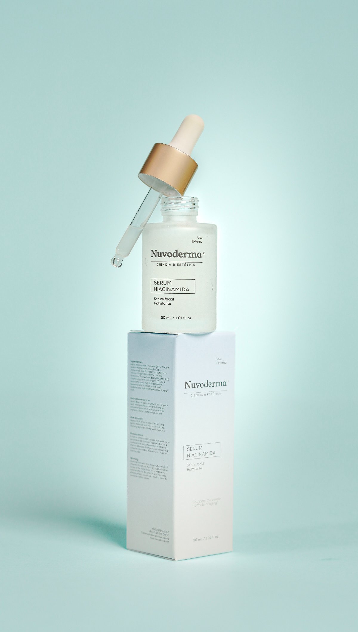 Sérum niacinamida Nuvoderma Colombia frasco 30ml